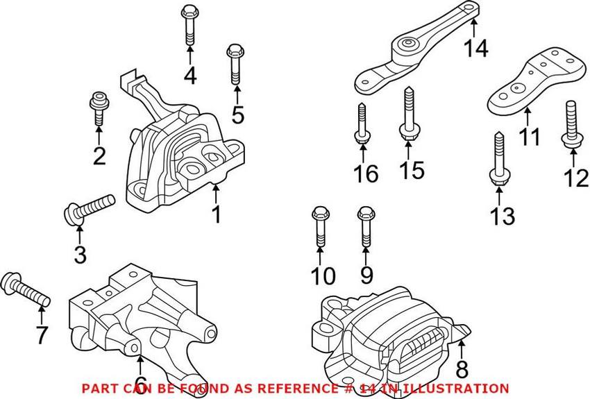 VW Engine Mount Support Bracket 5Q0199855C - Genuine VW/Audi